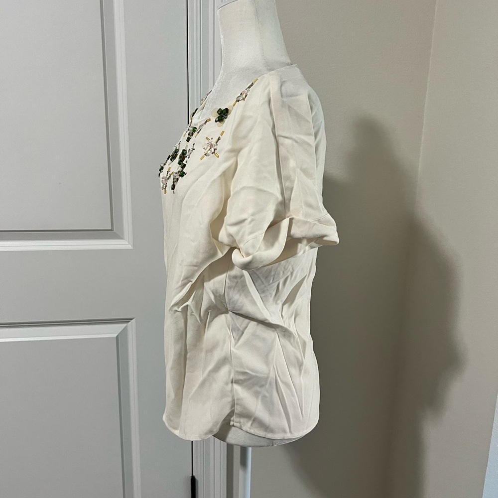 Banana Republic Jewel Neck Relaxed Short Sleeve Blouse - Picture 8 of 12